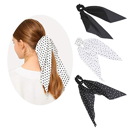 HAIMEIKANG Silk Decorative Scarf Headband - Ponytail Hair Scarf Scrunchies for Women Handbag