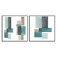 2 Piece Framed Canvas Wall Art Abstract Pattern Canvas Prints Home Artwork Decoration for Living Room,Bedroom - 16