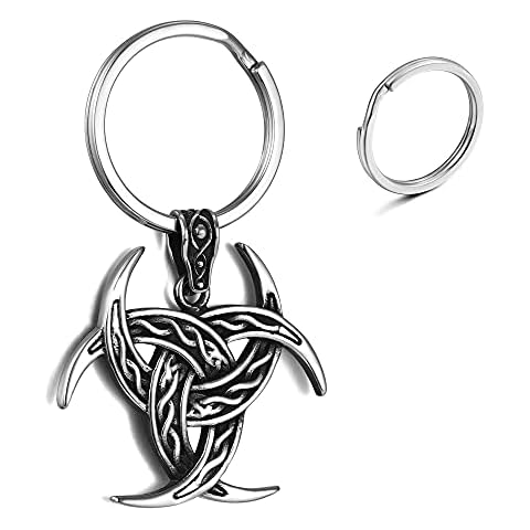 ziilay Vikings Thor's Hammer Keyring Viking Jewellery Celtic Knot Thor Hammer Keychain, Odin's horn, S Cover
