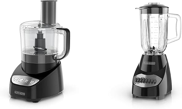 BLACK+DECKER 8-Cup Food Processor and 10-Speed Countertop Blender Bundle