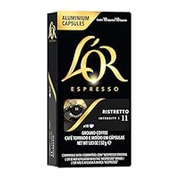 L'OR Espresso Ristretto Intensity 11 Aluminium Coffee Capsules Compatible with Nespresso Machines 100 capsules (10 capsules x 10 packs)
