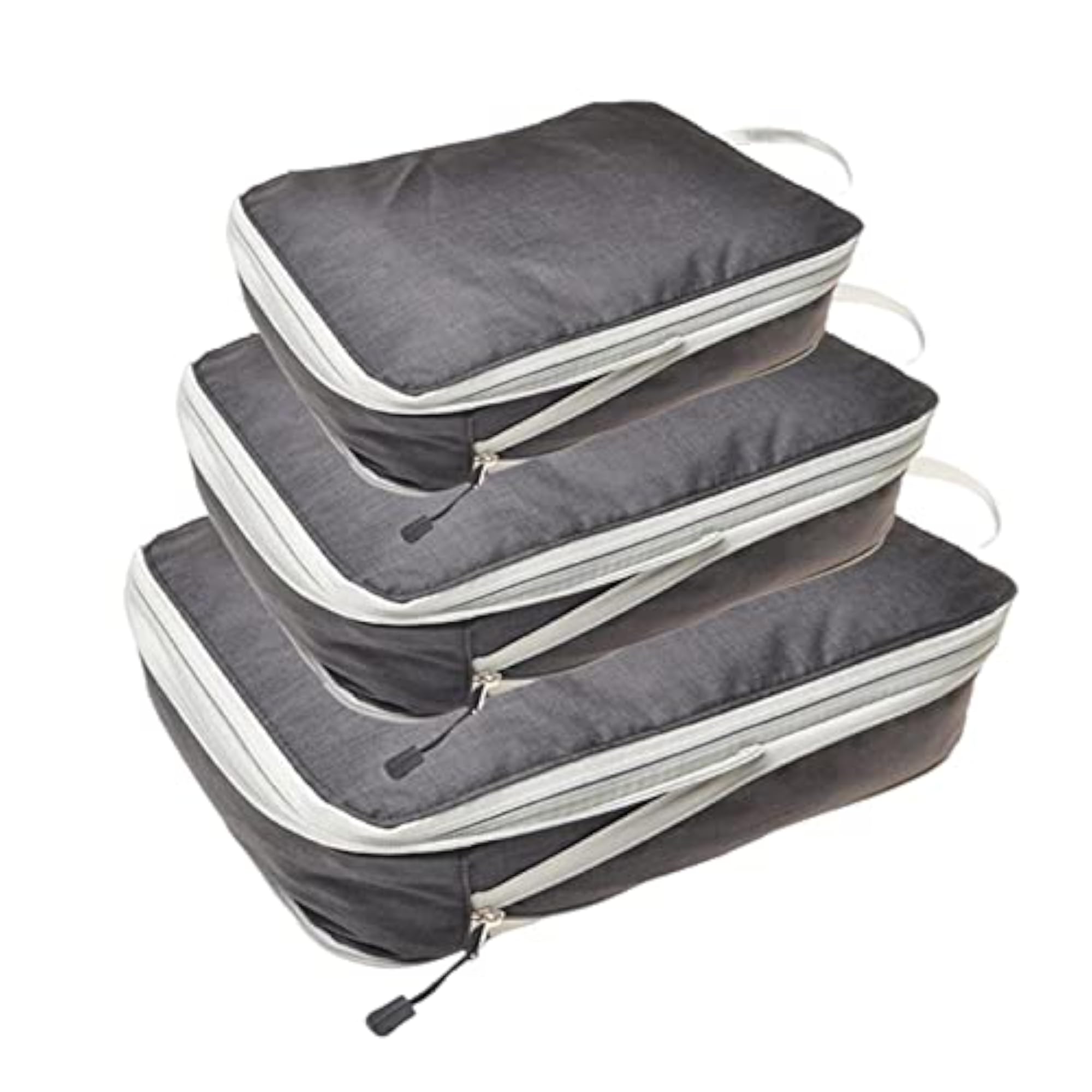 3pc Lightweight Waterproof Luggage Organiser Storage Bags, Black