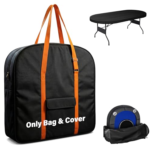 Bethshaya Foldable Poker Table Bag + Protective Cover (Fits 84 Tables) | 600D Oxford Fabric + Silver-Coated Dustproof Layer Adjustable Shoulder Strap & Multi-Pocket Storage