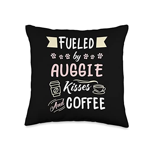 Auggie Shirts And Gifts Auggie Mom Australian Shepherd Corgi Coffee Lover Throw Pillow, 16x16, Multicolor