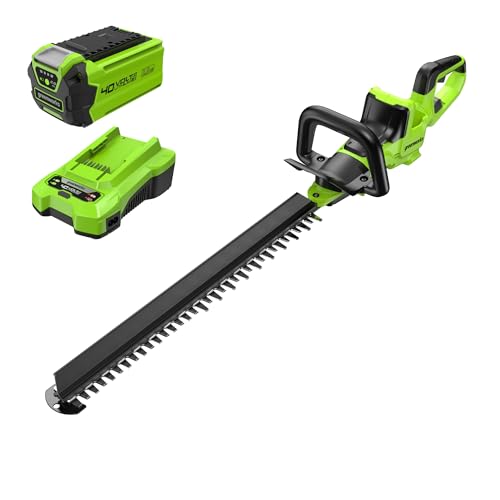 Greenworks 40V 26in Brushless Hedge Trimmer, (1) 2.0Ah Battery...