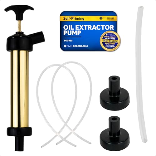 Five Oceans Marine Oil Extractor Pump, Fluid Extractor, Manual Oil Drain Pump Kit for Inboard and I/O Engines/Jet Skis, 1/4-Inch 5/16-Inch 1/2-Inch Drain Tubes, Vacuum Oil Change Pump - FO3915