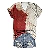 Halloween Costumes I'm Fine Bloody T Shirt Shirt with Blood Shirt Blood Splatter Shirt Bloody Halloween Im Fine Costume (Red, M) #2