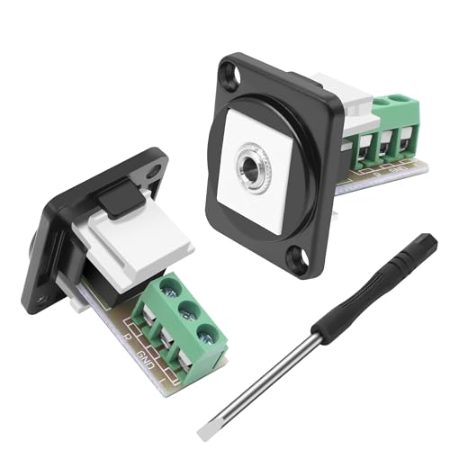 Bloque de terminales de audio estéreo 3,5 mm, adaptador TRS hembra tipo D para montaje en panel