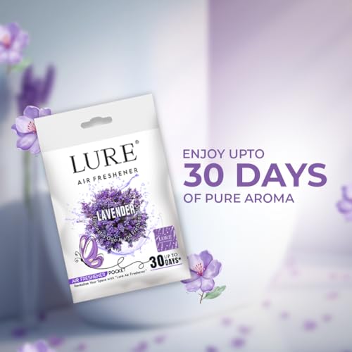 Image of LURE Gel Pocket Air Freshener For Bathroom, Toilet, Home | Germ Protection | Last Upto 30 Days - Lavender 10 Gm (Pack Of 6)