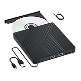 Bosiyrggrl SD/TF-Kartenleser 5 in 1 Externes Blu-Ray-Laufwerk DVD/CD Writer BD-Leser USB-Anschluss für Laptop PC Desktop