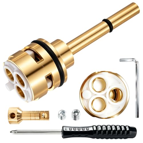RP51919 6 Setting Diverter Cartridge Compatible with Delta R11000 R22000 Diverter Valve 6 Way Diverter Cartridge Replacement Trim Repair Kit 3 Individual Positions 3 Shared Positions Brass