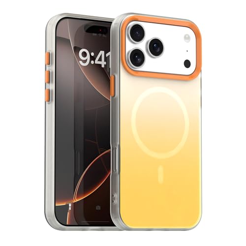 Coque rigide silicone givré jaune anti-trace pour iPhone 17 Pro