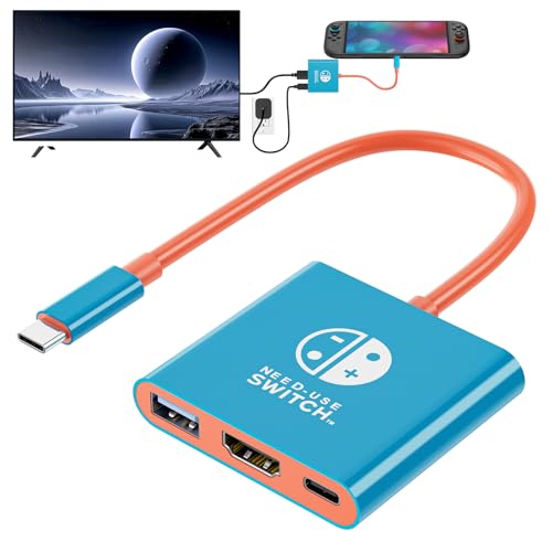 Klipdasse Switch 2 Dock- 4K/60Hz HDMI 2.0A TV Adapter, PD100W, USB 3.0 Port- Switch 2 TV Dock-Compatible with Switch 2/Switch/OLED