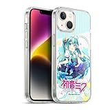 Head Case Designs Officially Licensed Hatsune Miku Stars and Rainbow Graphics Gel Case [Military Grade Protection] Compatible with Apple iPhone 14