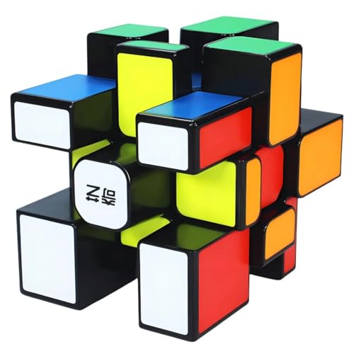 Image of Hawkister QiYi 3x3 Mirror Coloured Tiled Speed Cube | Professional Shape Mod with Durable Embedded Tiles | Black Stickerless 3x3x3 Cube for Smooth Turning, Stable 56mm Logic Puzzle