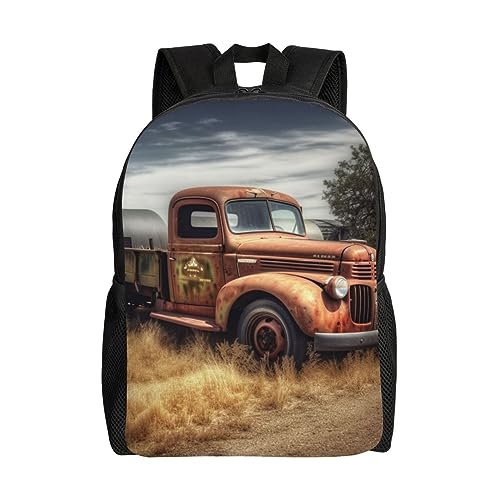 Mochila impermeable negra con diseño Old Truck Car