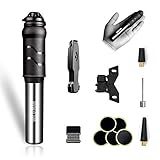 Bike Kit | Super Mini Bike Pumps,120 PSI High Pressure Bicycle Air Pump, Fits Presta and Schrader,Co