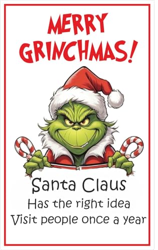 webstickers 8 Merry Grinchmas Wine Bottle Labels – Perfect for Fun Christmas Joke Gifts and Secret Santa Surprises