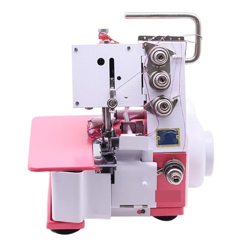 JNPGVTCD Máquina de Coser, pequeña máquina overlock doméstica de Tres Hilos y Cuatro Hilos, portátil, para Principiantes y Aficionados al Bricolaje.