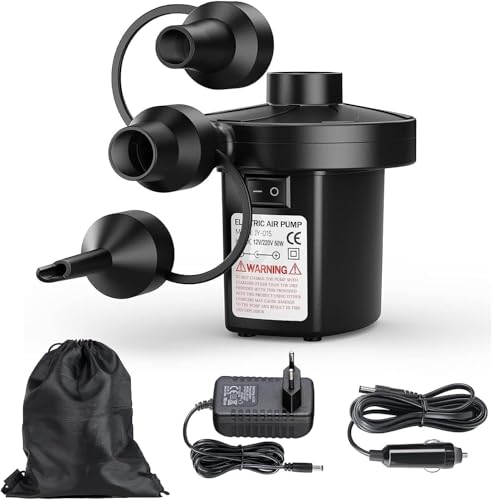 Pompa elettrica per gonfiaggio e sgonfiaggio, pompa elettrica, gonfiatore elettrico con 3 ugelli per...
