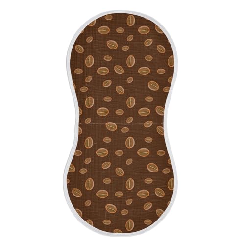 MCHIVER Coffee Bean Cocoa Brown Baby Burp Cloths Cotton Washcloths Absorbent Soft Burping Rags for Baby Girl Boys Burpy Cloth Bib 2 Pack