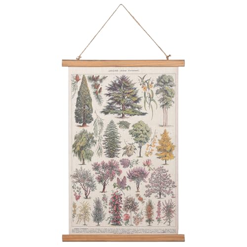 HOMSFOU Cuadro Colgante Estilo Vintage Retro de Plantas, Lienzo de Tela Bastidor de Madera, Decoración de Pared para Sala, Dormitorio y Porche, Arte Mural Decorativo Hogar