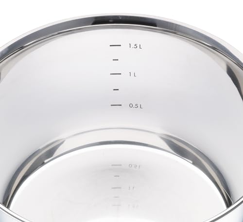 Foto von Küchenprofi Stielkasserolle 18cm, 1,5 Liter | rostfreier Edelstahl | Butterpfännchen Induktion | Milchtopf mit Ausgießer | mit praktischer Messskala | Stieltopf | für alle Herdarten geeignet
