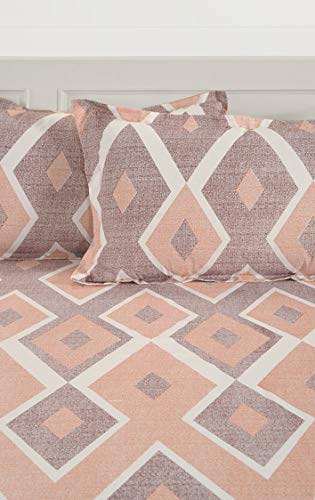Image of Swayam Pure Cotton Double Bedsheet with 2 Pillow Covers | 160 TC Soft Breathable Bed Sheet | Geometric Printed | Size 90 x 100 inch | Comfortable & Durable for Bedroom - Brown