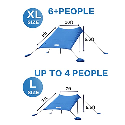 Umardoo Beach Tent Shade Canopy Portable Family Sun Shelter, Upf 50+ Uv Protection Easy Setup Pop Up Beach Canopy With Carrying Bag #TOP1