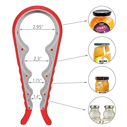Image of P-Plus International Jar Opener 4 in 1 Multi Function Bottle Can Multi-Opener Easy Grip.