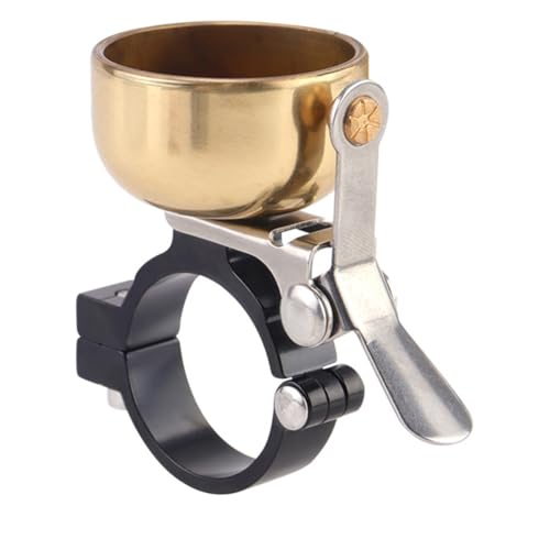 Agwuoetr Timbre de Bicicleta Retro, Sonido Fuerte y, Anillo para Manillar de Bicicleta de MontañA, Bocina, Alarma de Advertencia de Seguridad para Ciclismo, Dorado
