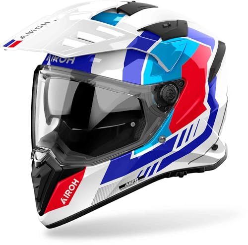 Airoh Bandit Horn Helmet enduro, white/blue/red, S (55/56)