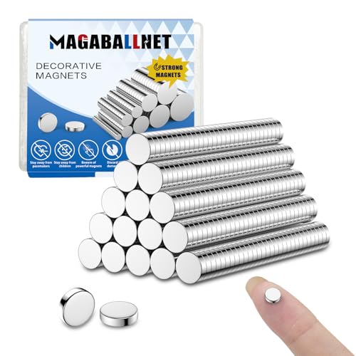 MAGABALLNET 100 pcs calamite potenti, magneti neodimio 5 * 2mm, calamite piccole rotonde in terre rare, magneti frigorifero, magneti per lavagne bianche, magneti piatti