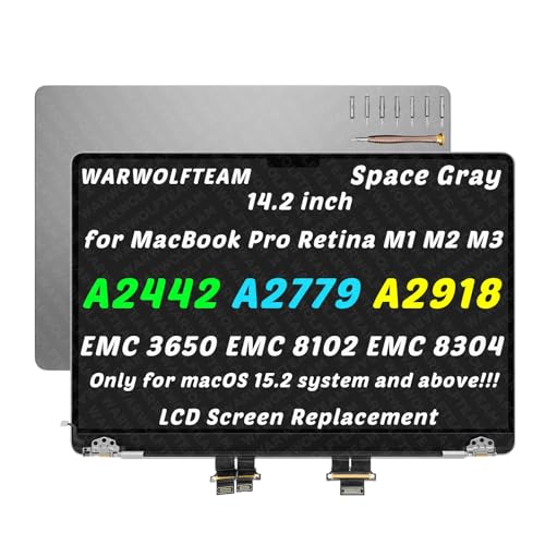 Image of for MacBook Pro A2442 A2779 A2918 LCD Screen Replacement, Gray | EMC 3650, EMC 8102, EMC 8304, 14.2in, 3024 x 1964, LCD Screen Display Assembly Replacement
