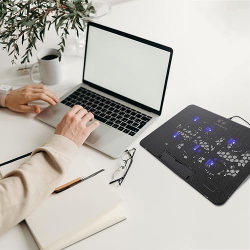 Base refrigerante ajustable para laptop 15.6 pulg negra miniatura 6