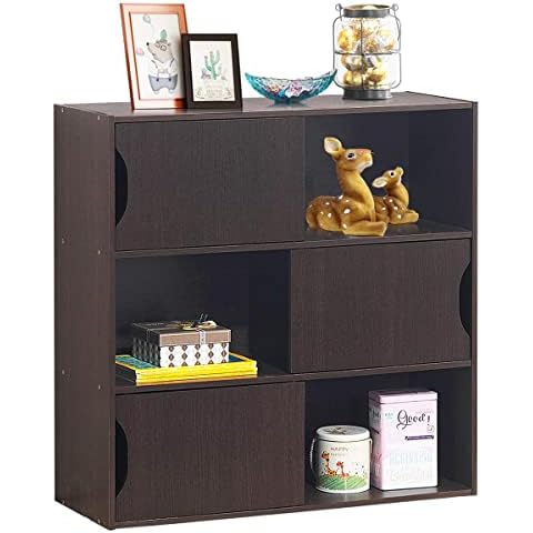 COSTWAY Librería con 3 Puertas y 6 Compartimentos Cover