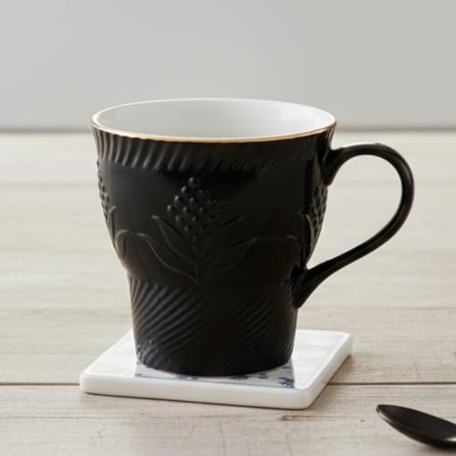 Image of Clay Craft Fine Ceramic Tea Cups Set of 6| 120 Ml Designer Cups with Elegant Texture & Gold Rim | Ideal for Tea Serving| Home| Guests & Gifting