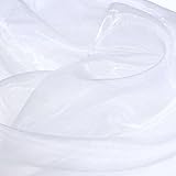TOLKO 1m Organza Stoffe zum Nähen Meterware | Hauch Zart, Fein, Durchsichtig | zum Dekorieren Basteln 145cm breit | leichter Glanz Stoff für Gardine Vorhänge Tischdecken Deko Schals (Weiß)