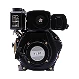 Toolven 4 Stroke 5HP Diesel Engine, 247CC Single Cylinder Air Cooled Diesel Motor,3600RPM Small Diesel Engine, for Tillers Generators Vehicles Water Pumps