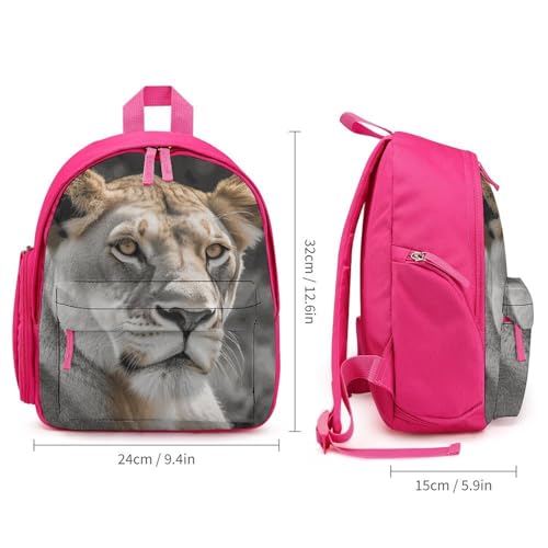 Lioness Backpack for Men Women, Durable Small Bookbag Lightweight Daypack for Travel, Hiking, Pink-style2