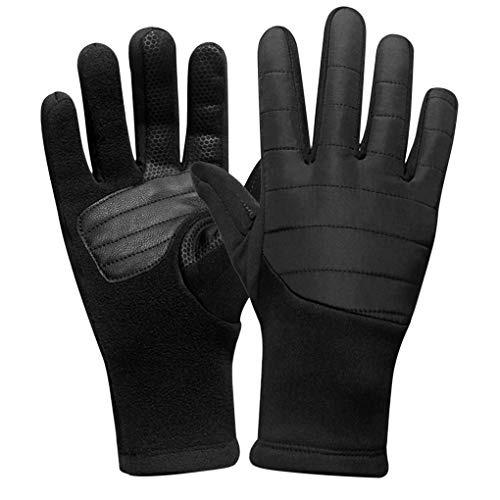PURFUN Adults Winter Warm Fleece Gloves Anti-Slip Cycling Bike Rider Mittens Full Finger Short Touchscreen Sports Gloves for Camping Runing Ski Motorcycle Mountain Bike