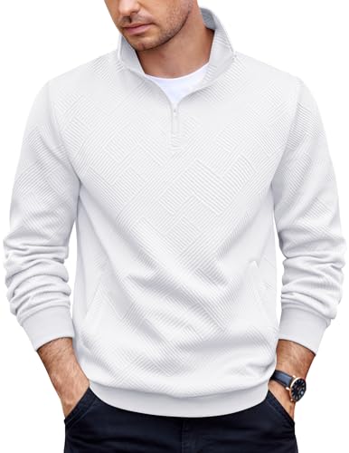 COOFANDY Quilted Quarter Zip