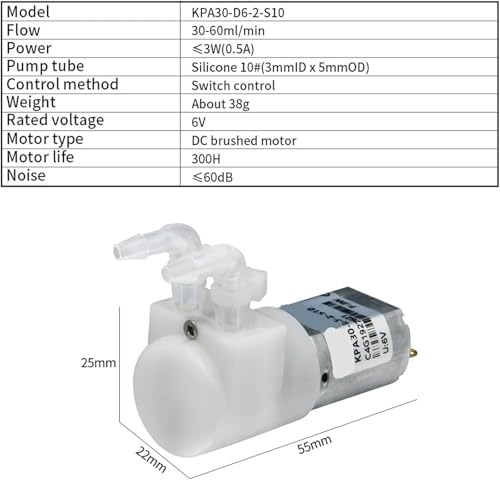 Pompe à eaux usées 30 ml/min compacte pour micro-dosage précis de fluides