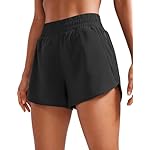 CRZ YOGA Dolphin Athletic Shorts for Women 3" - High Waisted Quick Dry for Running Workout Gym Track with Zip Pocket