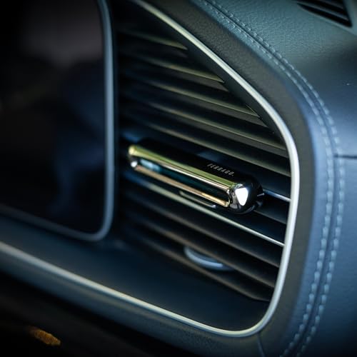 Image of FERRAGO Magnum Car Diffuser | Solid Metal Car Perfume Diffuser | Luxury Car Air Freshener | Refillable Car Fragrance Diffuser | Long Lasting Aroma | Premium Gift for Men & Women (Blue Elysium)