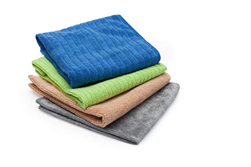 Quickie Microfiber Cleaning Cloths, Varity 4-Pack, Reusable/Washable Multi-Purpose Towel Wiper For Household Surface/Glass/Window/Cleaning/Dusting/Polishing In The Kitchen/Bathroom/Auto #TOP10