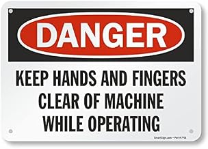SmartSign "Danger - Keep Hands and Fingers Clear of Machine While Operating" Sign | 7" x 10" Aluminum