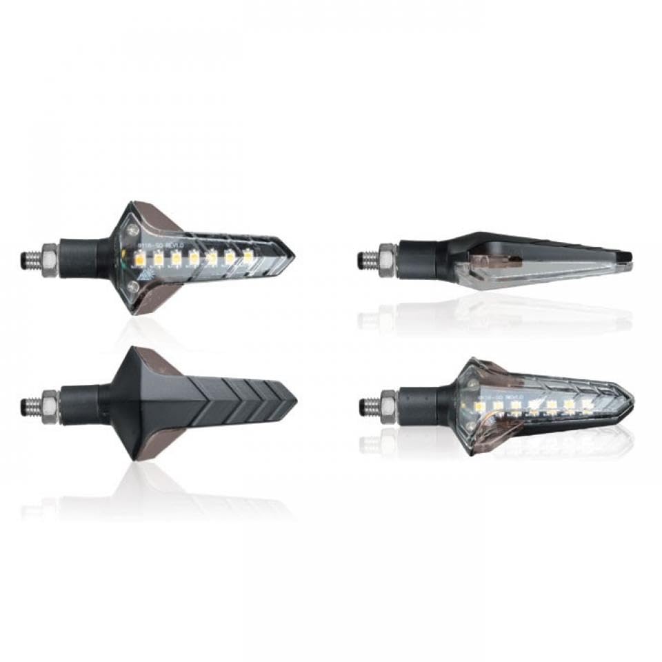 Chaft - Par de intermitentes secuenciales LED 12 V WAPON negro para moto Triumph IN1104