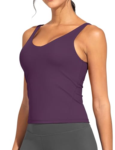 Image of THE GYM PEOPLE Women's Longline Sports Bra Wirefree Padded Workout Yoga Tank Top