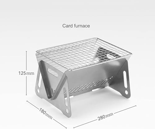 Mini Grill, Camping Grill Klappgrill, Holzkohlegrill Picknickgrill Edelstahl Portable Campinggrill Abnehmbare BBQ Grills für Outdoor Garten Party Picknick für 1-2 Personen(28 * 18 * 13cm)
